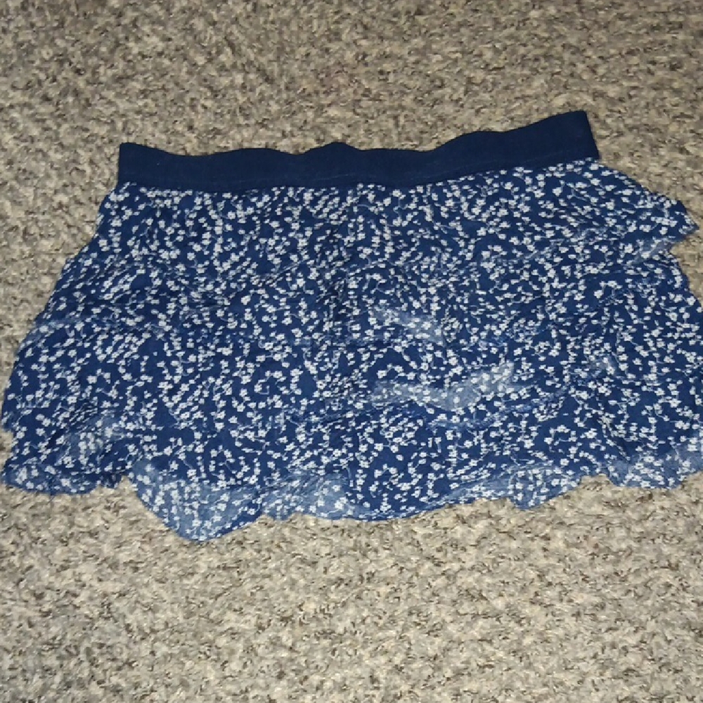 Aeropostale Blue Floral Mini Skirt